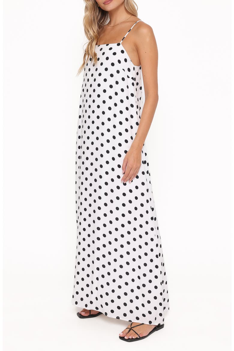 Virgo Polka Dot Maxi Dress, Alternate, color, WHITE POLKA DOT