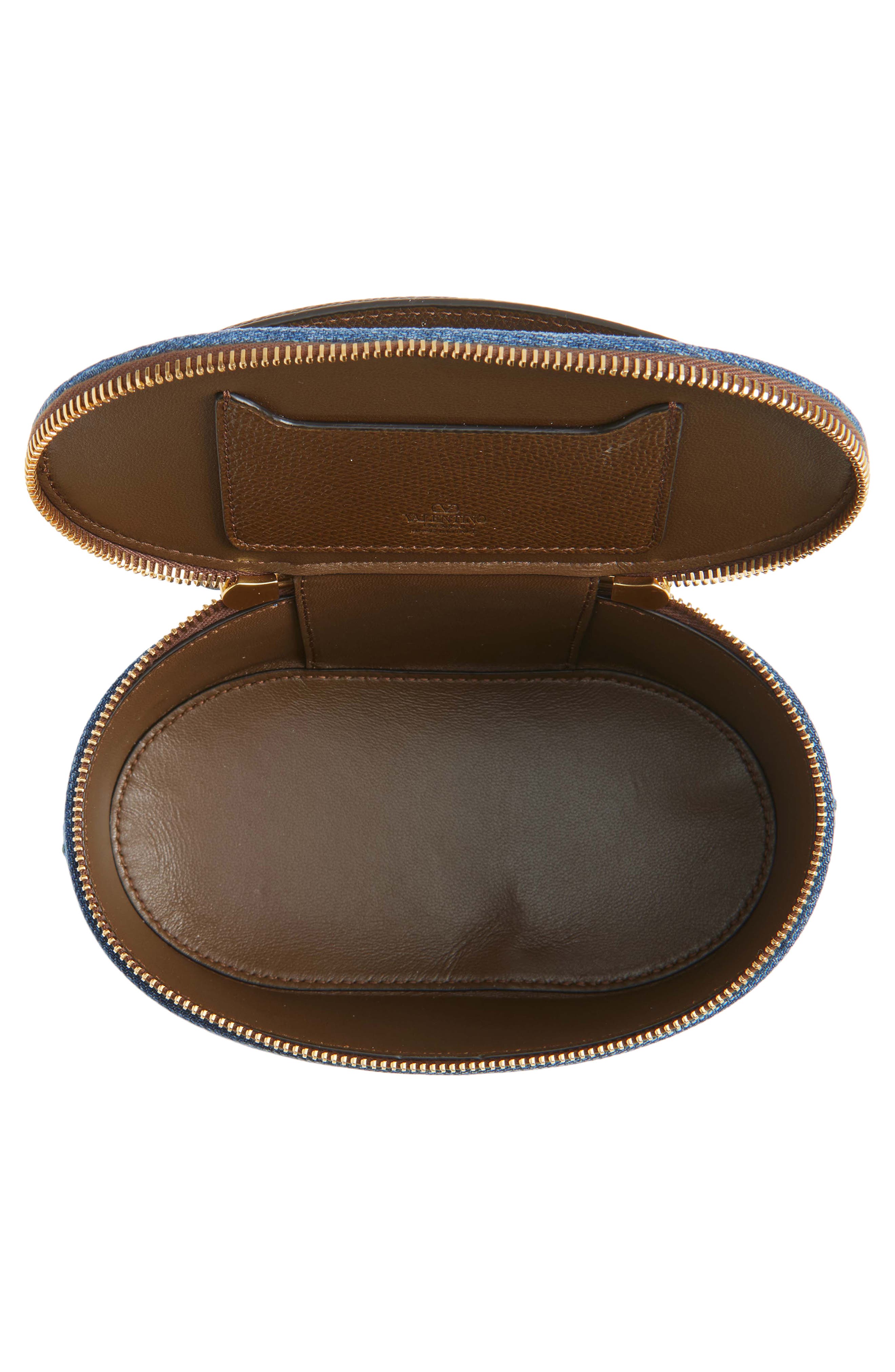 Valentino Garavani VLOGO Signature Embroidered Vanity Case, Alternate, color, Blue Multi