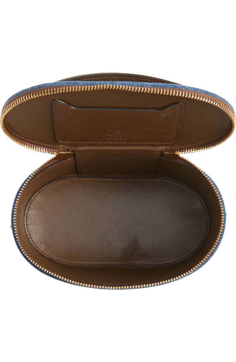 Valentino Garavani VLOGO Signature Embroidered Vanity Case, Alternate, color, Blue Multi