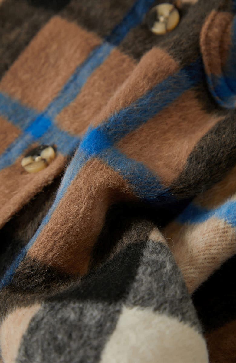 Brixton Bowery Plaid Flannel Button-Up Shirt, Alternate, color, Washed Black/ Sand