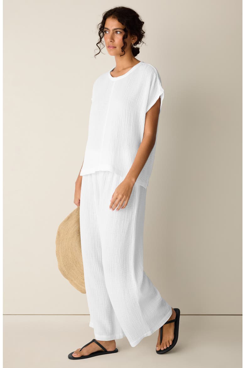 Round Neck Square Top, Alternate, color, WHITE