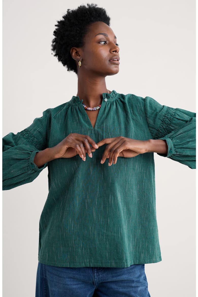 Gwel Organic Cotton Peasant Top, Alternate, color, SIMPLICITY STRIPE VERTE
