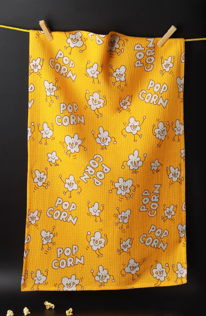 Tiramisu The Movie Night Set of 3 Cotton Kitchen Towels, Alternate, color, Yellow/ Red/ Black