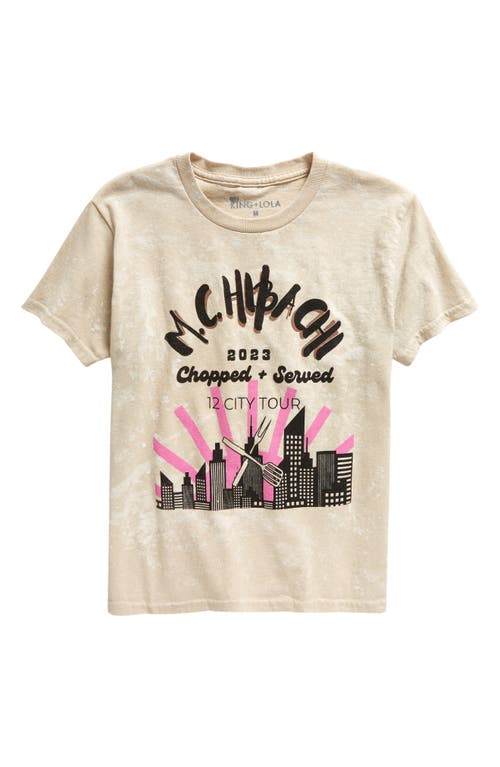 King + Lola M. C. Hibachi Cotton Graphic T-Shirt in Tan