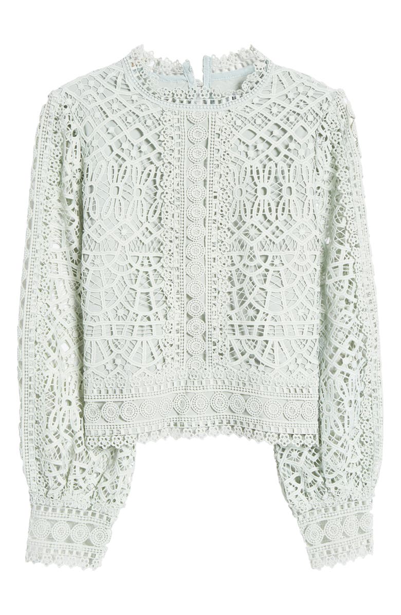 Amy Lynn Crochet Lace Balloon Sleeve Blouse, Alternate, color,