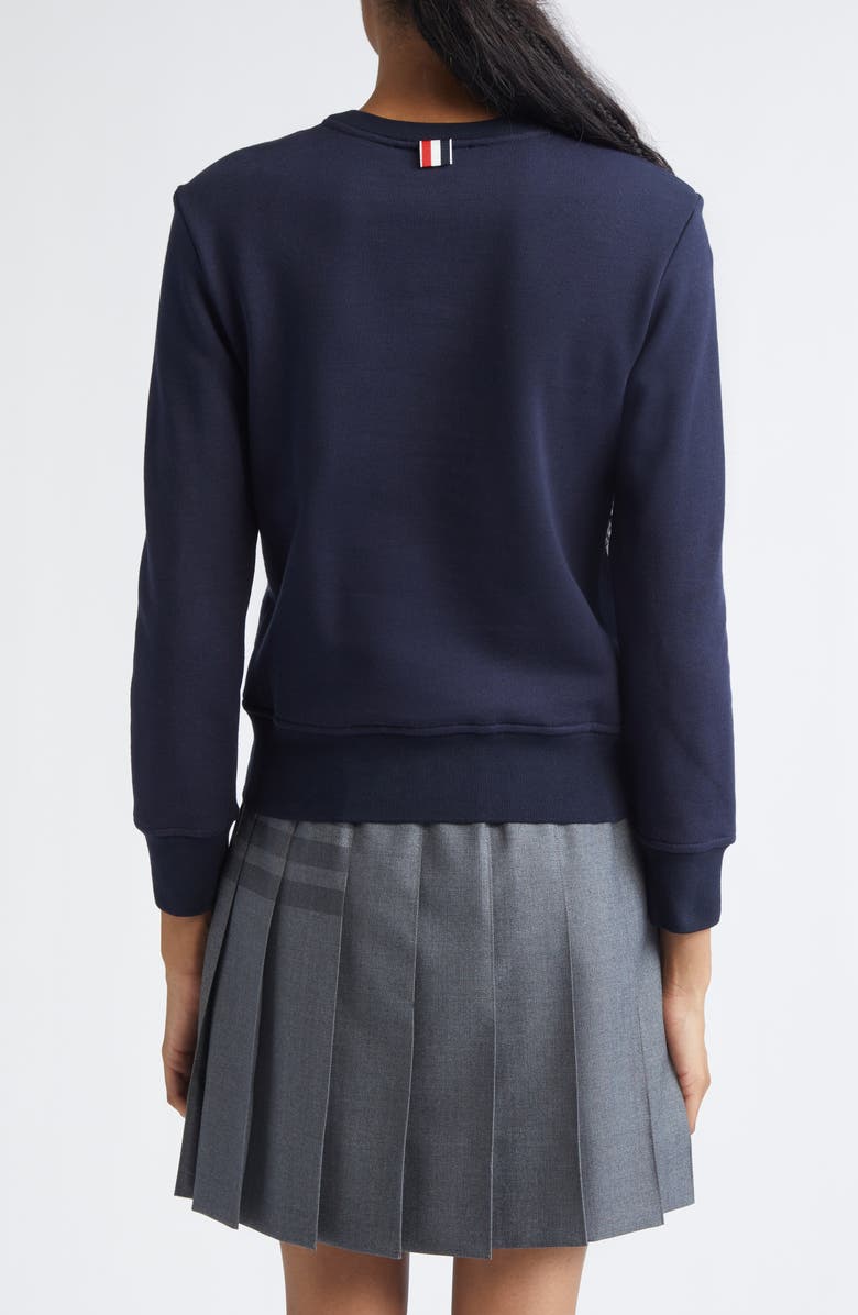 Thom Browne Satin Stitch Embroidered Cotton, Alternate, color, Navy