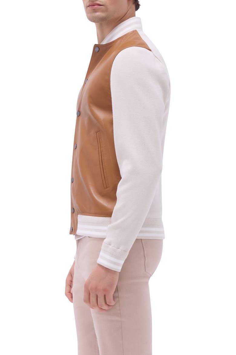 Leather Knit Hybrid Jacket, Alternate, color, TAN