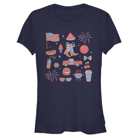 Juniors Lost Gods American Fourth of July Icons T Shirt