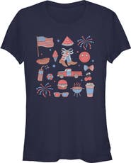 Lost Gods Juniors Lost Gods American Fourth of July Icons T Shirt