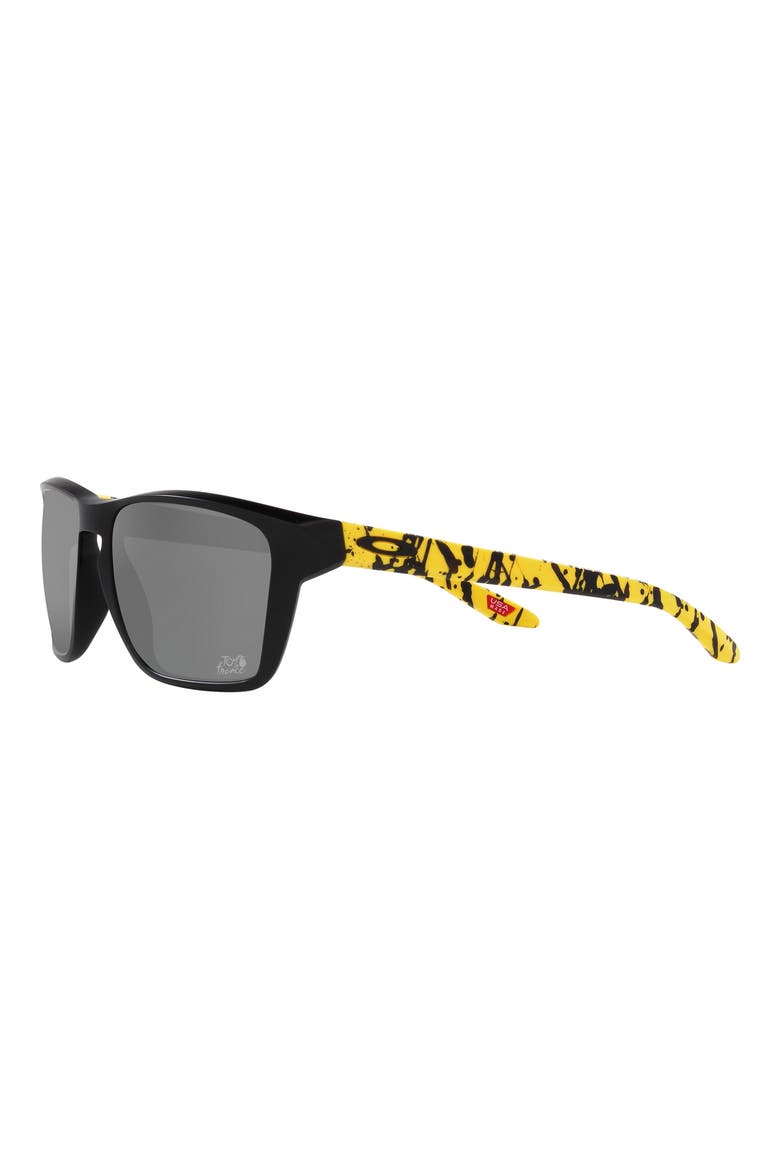 Sylas 57mm Prizm™ Rectangular Sunglasses, Alternate, color, BLACK