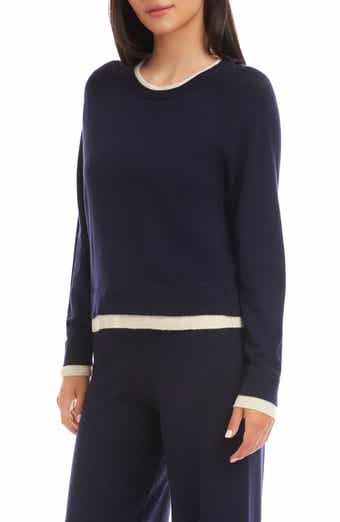 Contrast Trim Crewneck Sweater