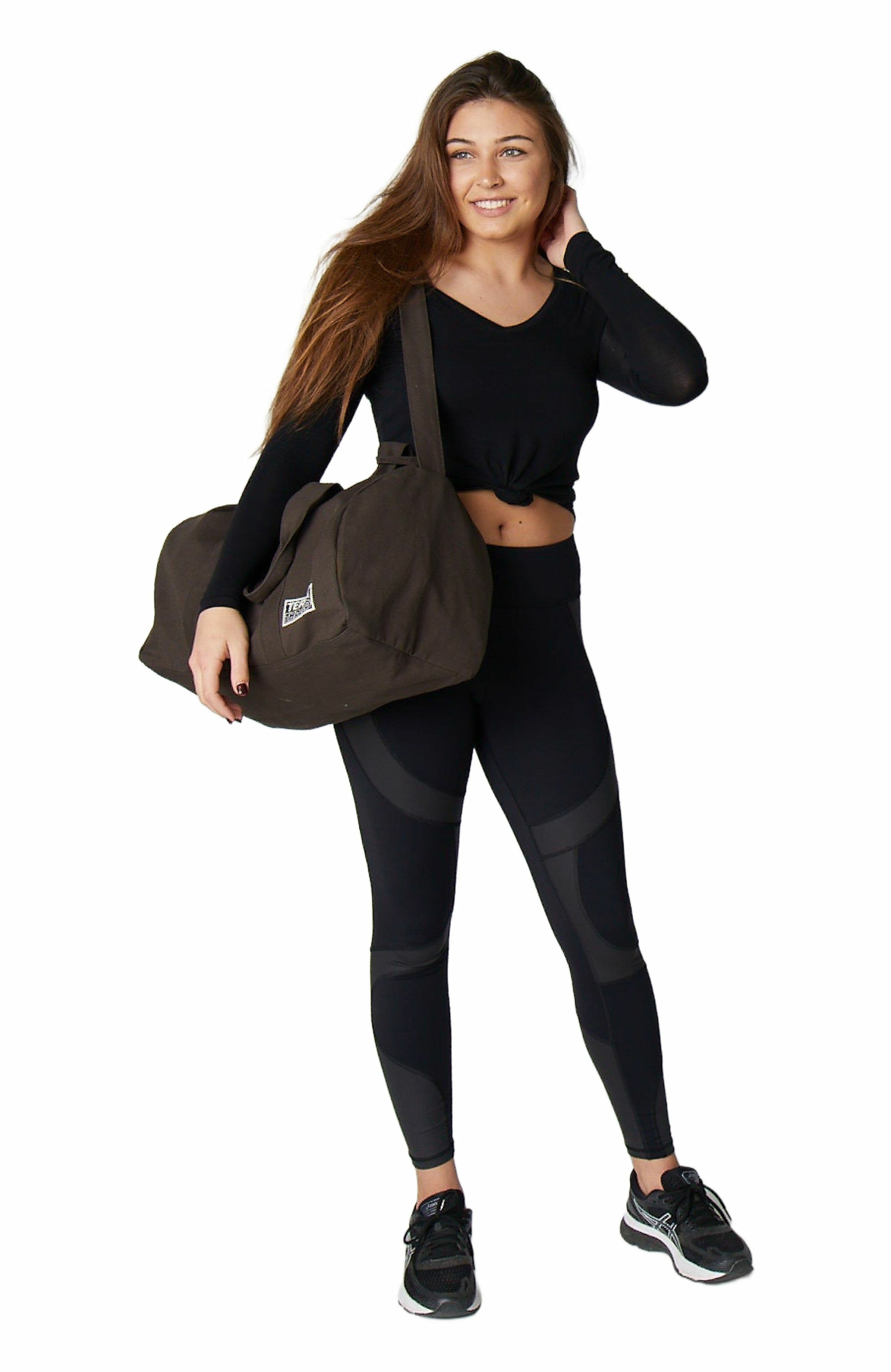 Organic Cotton Gym Bag, Alternate, color, Chestnut Brown