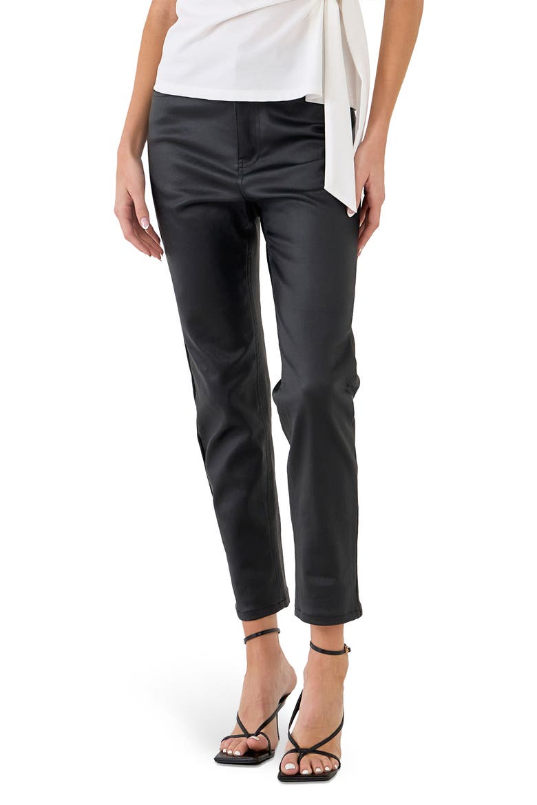 Coated Jeans, Main, color, BLACK