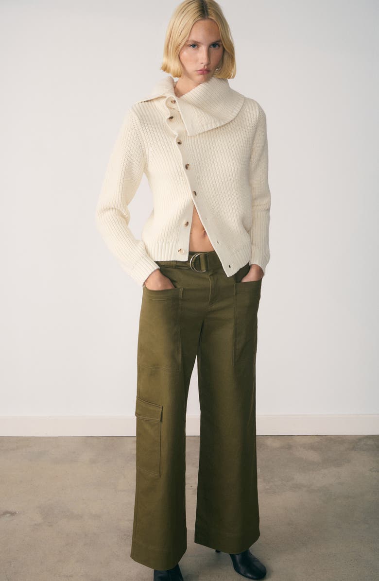 MANGO Asymmetric Rib Cardigan, Alternate, color,