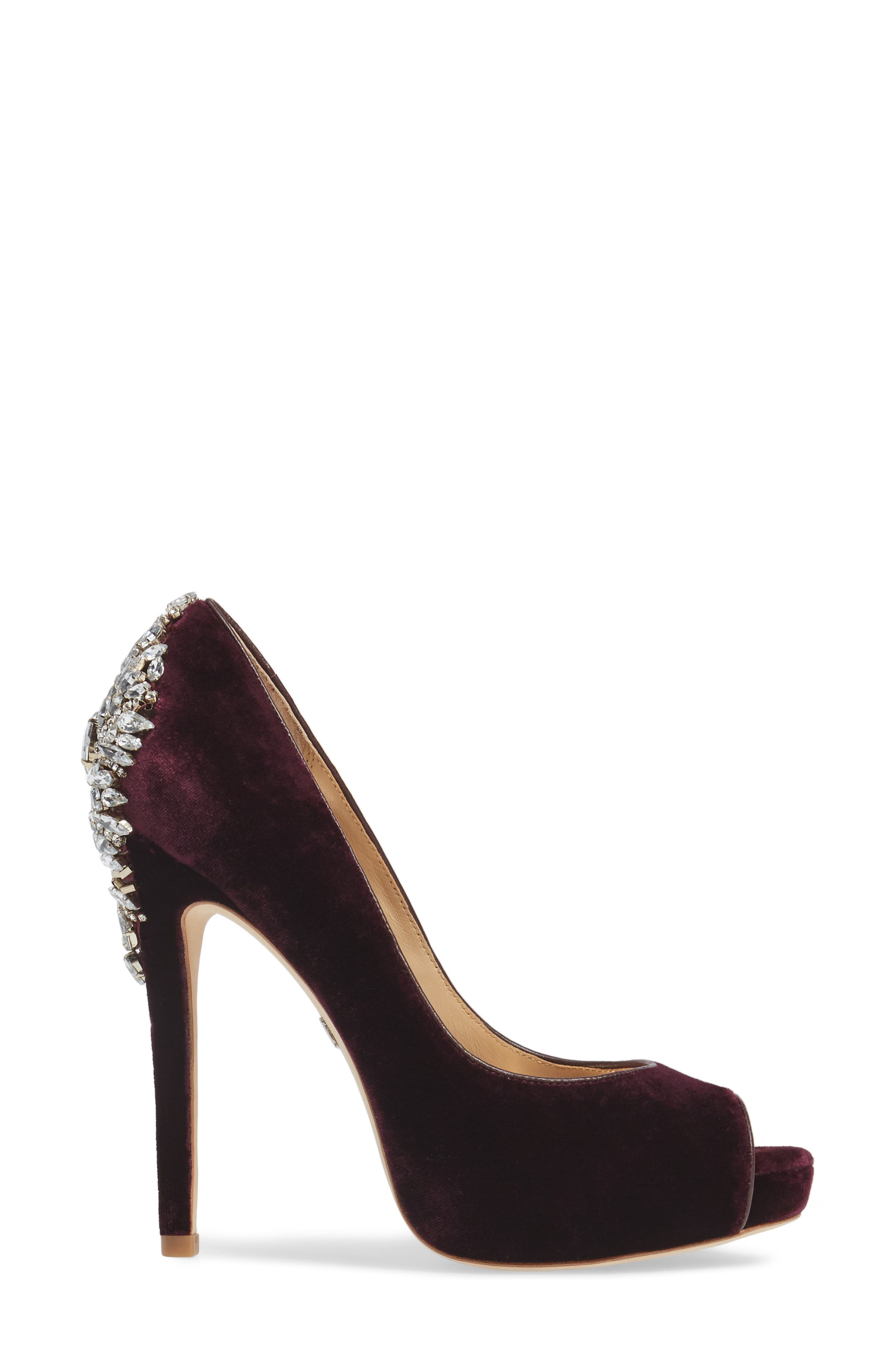 Badgley Mischka Collection Kiara Crystal Back Open Toe Pump, Alternate, color, 