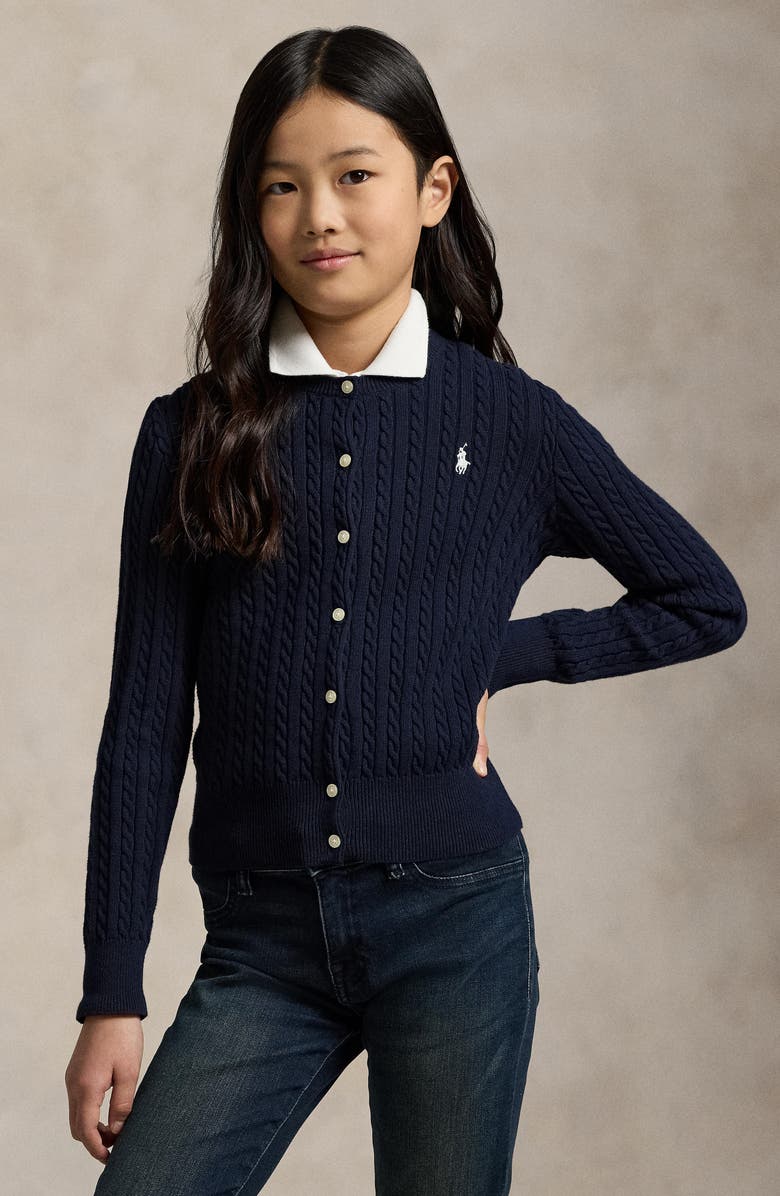 Kids' Cable Knit Cotton Cardigan