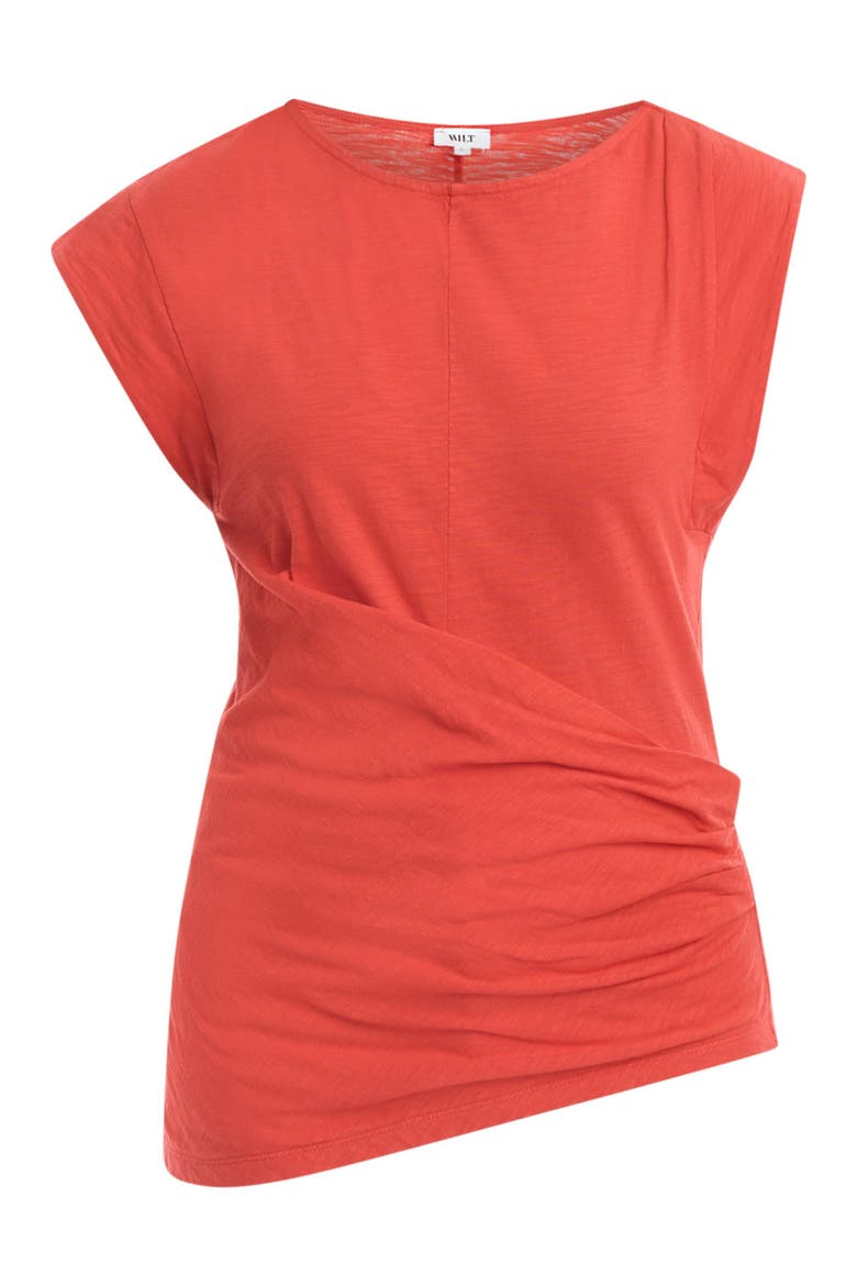 Boat Neck Rolled Cuff Tee, Alternate, color, Tomato Puree