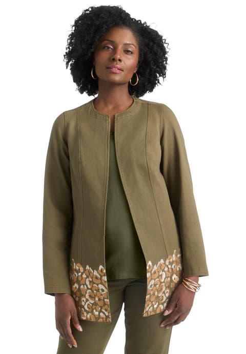 Embroidered Denim Topper (Plus Available)