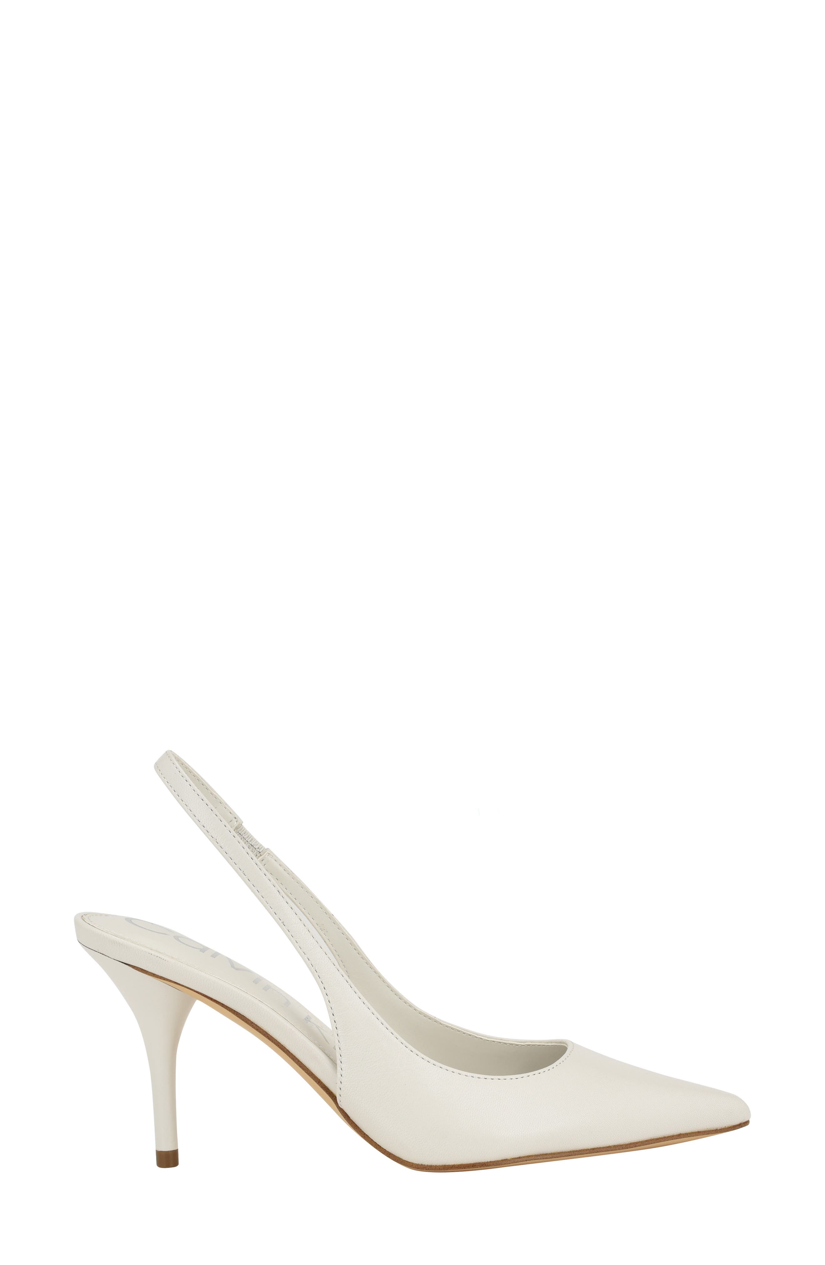 Cinola Slingback Pointed Toe Pump, Alternate, color, IVORY LEATHER