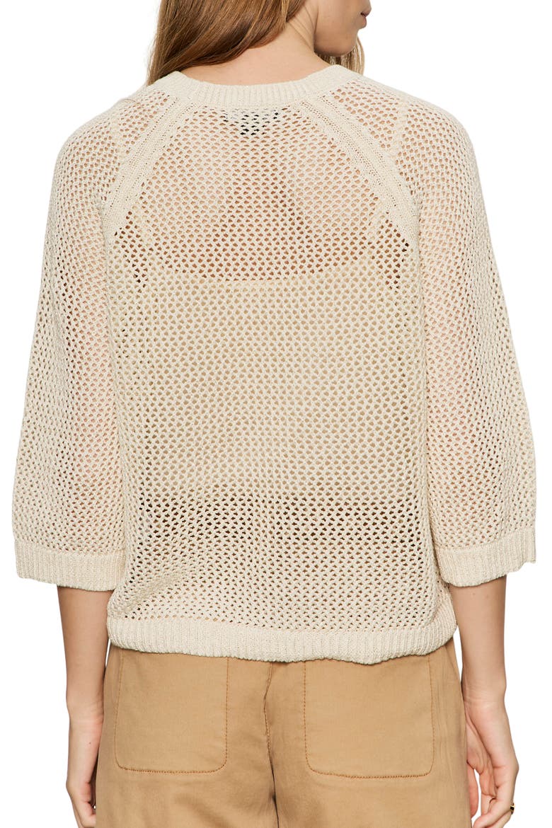 Metallic Openwork Sweater Top, Alternate, color, COLLAGEN WHITE