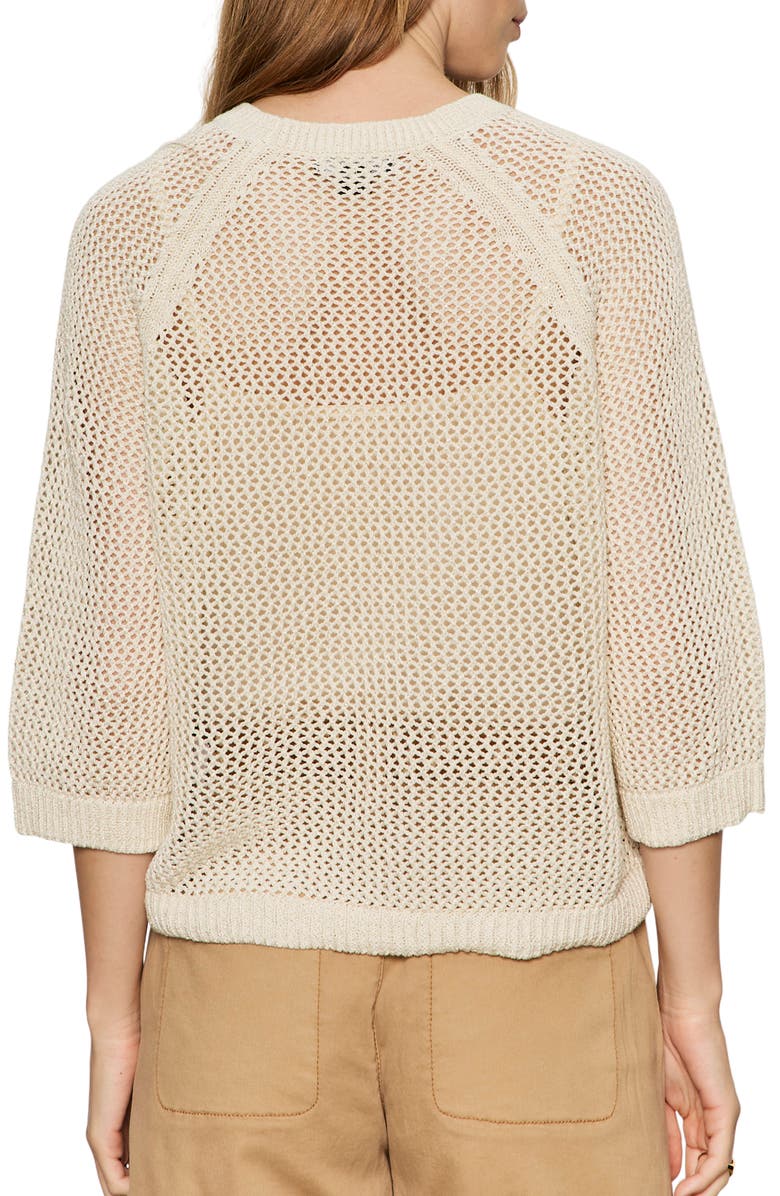 Sanctuary Metallic Openwork Sweater Top, Alternate, color, Collagen White