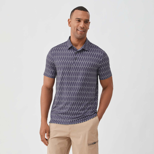 Shop Surfside Supply Co. Gary Performance Polo In Navy Hula