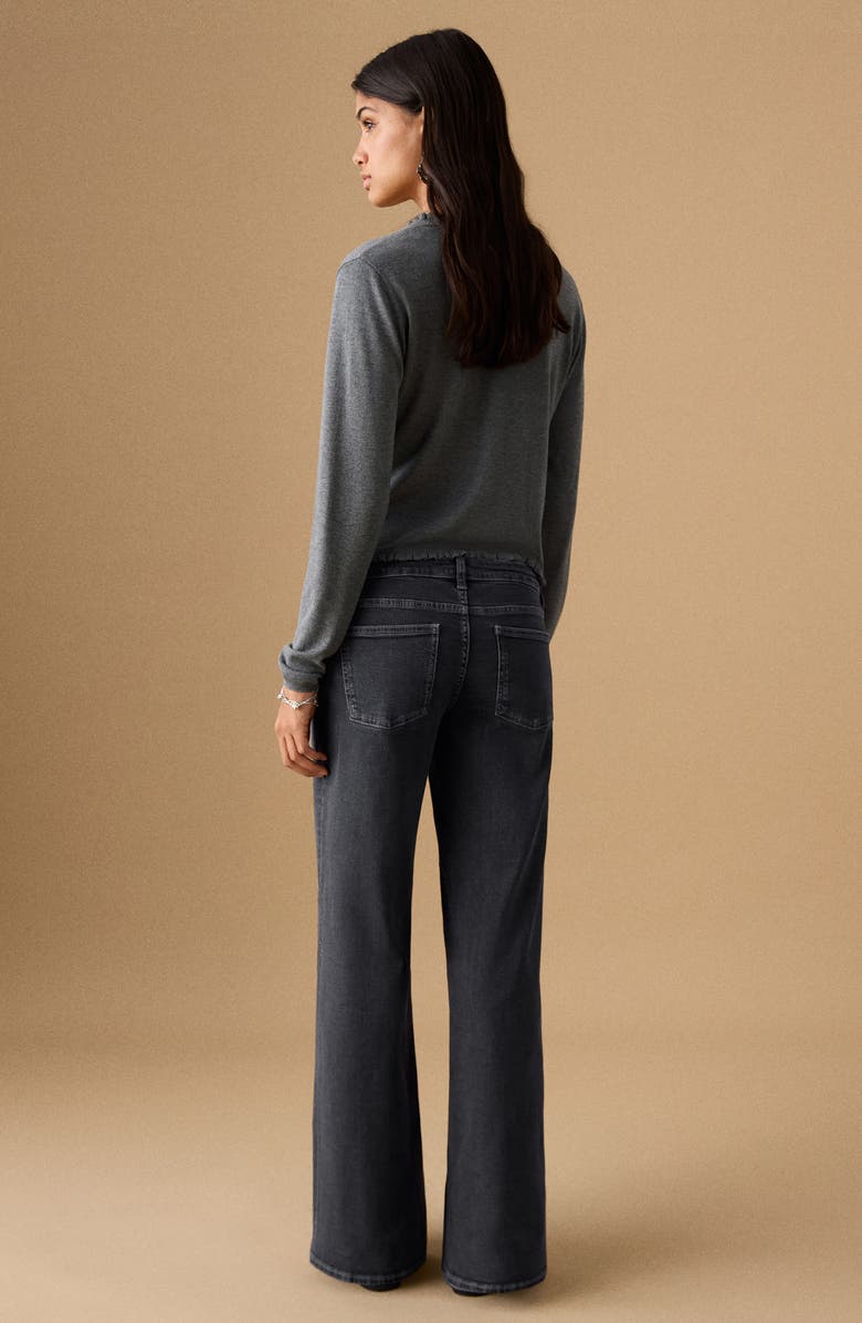 MANGO TEEN Ruffle Crop Cardigan, Alternate, color, Medium Heather Grey