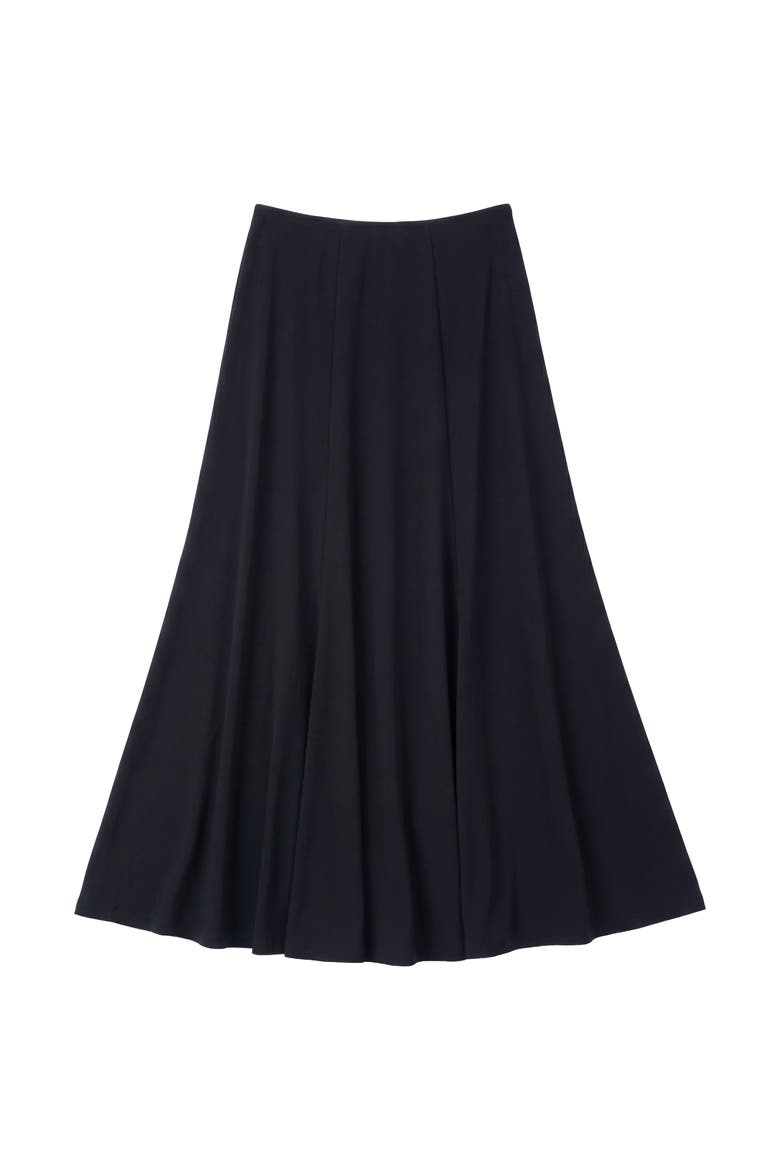 Polyester Knit Soft Drape Flattering Silhouette Skirt, Main, color, Black