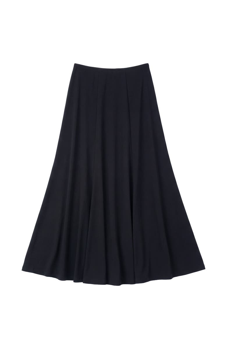 Monte Carlo Polyester Knit Soft Drape Flattering Silhouette Skirt, Main, color, Black