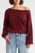 Abound Eyelash Knit Off-the-Shoulder Sweater
