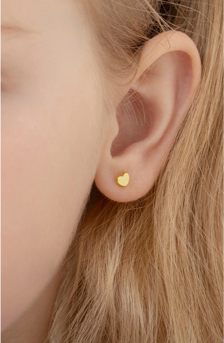 In Season Jewelry 14k Polished Heart Earrings, Alternate, color, Gold