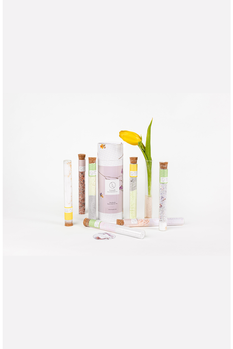Natural Bath Salts Gift Set, 7 Glass Tubes, Alternate, color, None