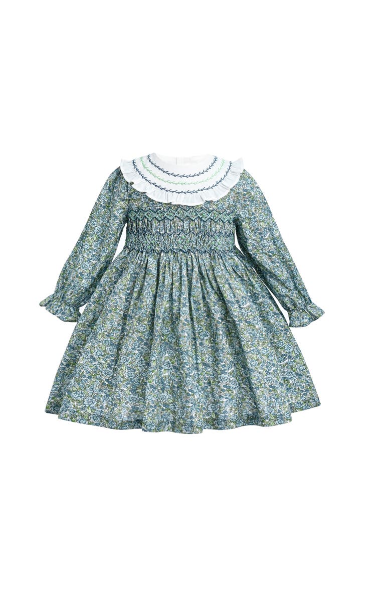 Tulleen Laurel Smocked Dress, Main, color, Navy