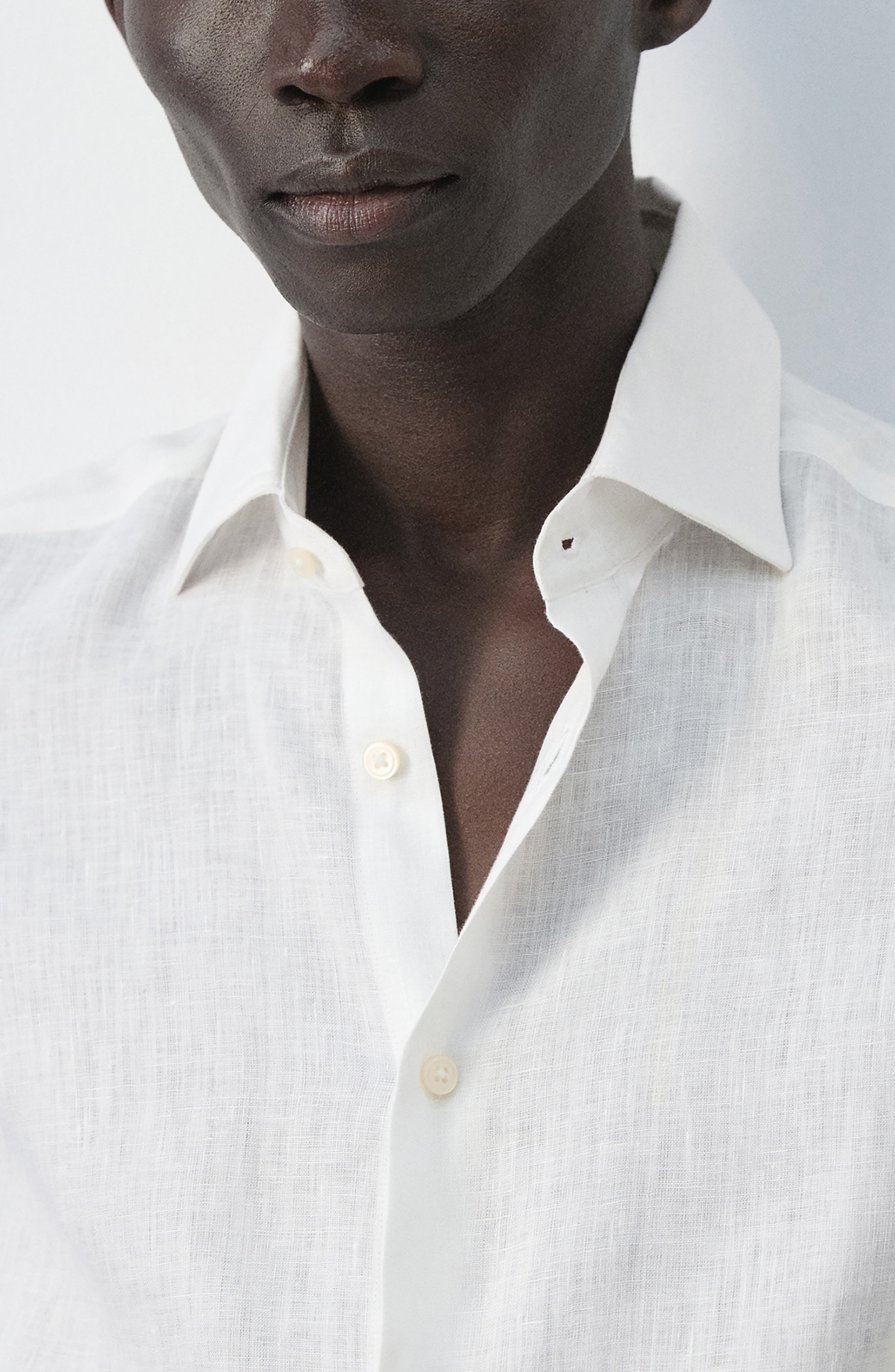 Slim Fit Linen Button-Up Shirt - image 2