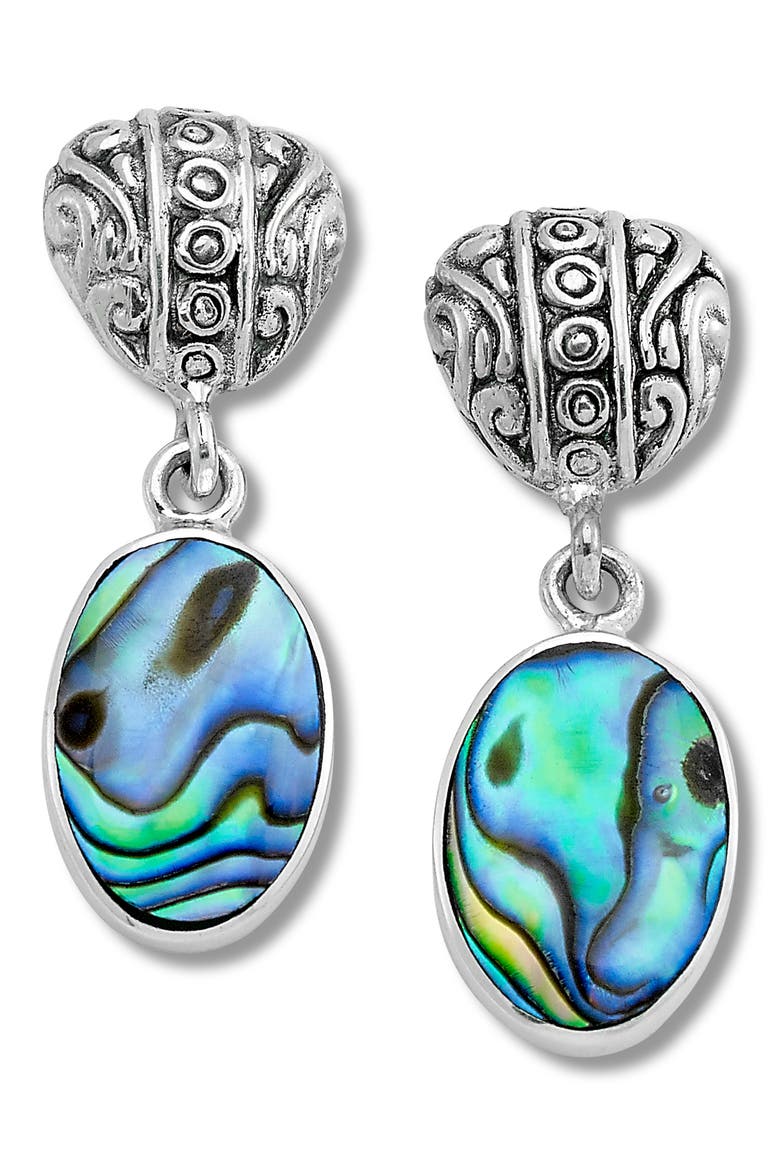 Sterling Silver Drop Earrings, Main, color, GREEN AND BLUE