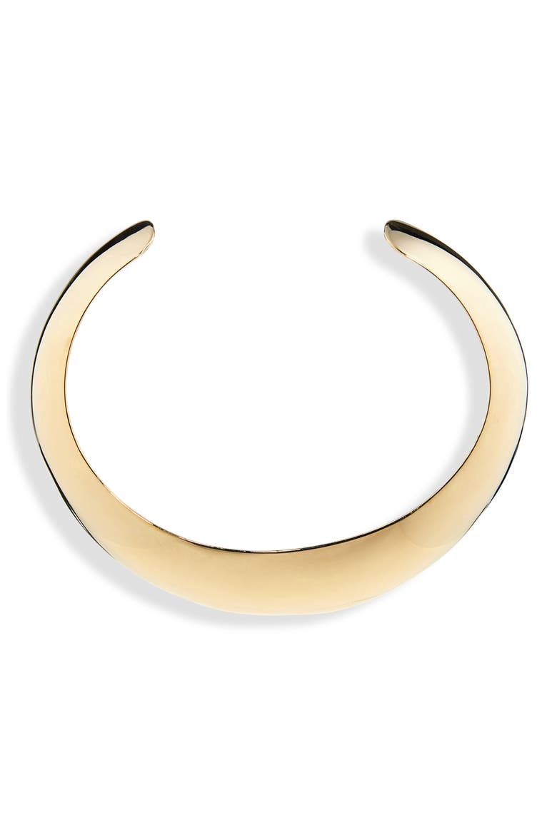 Polished Torque Necklace, Main, color, BRASS GOLD