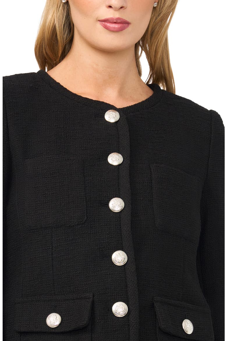 Collarless Jacket, Alternate, color, RICH BLACK
