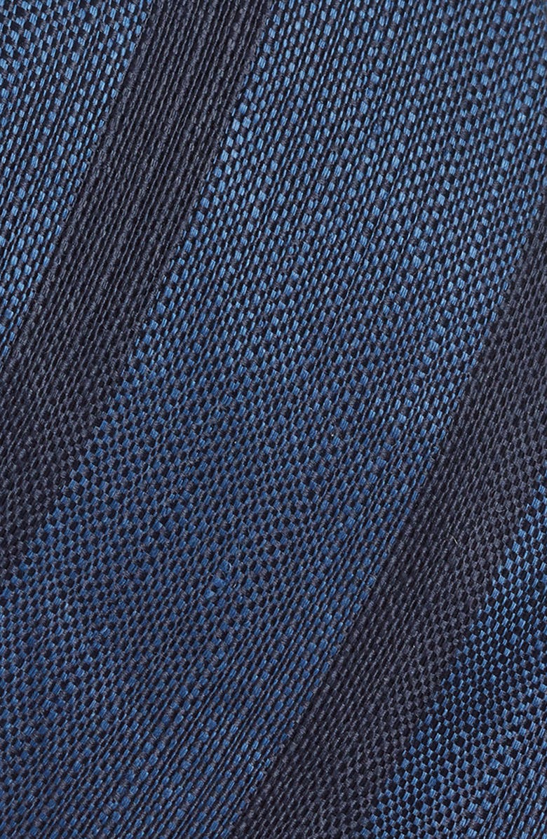 Canali Stripe Linen & Silk Tie, Alternate, color, Blue