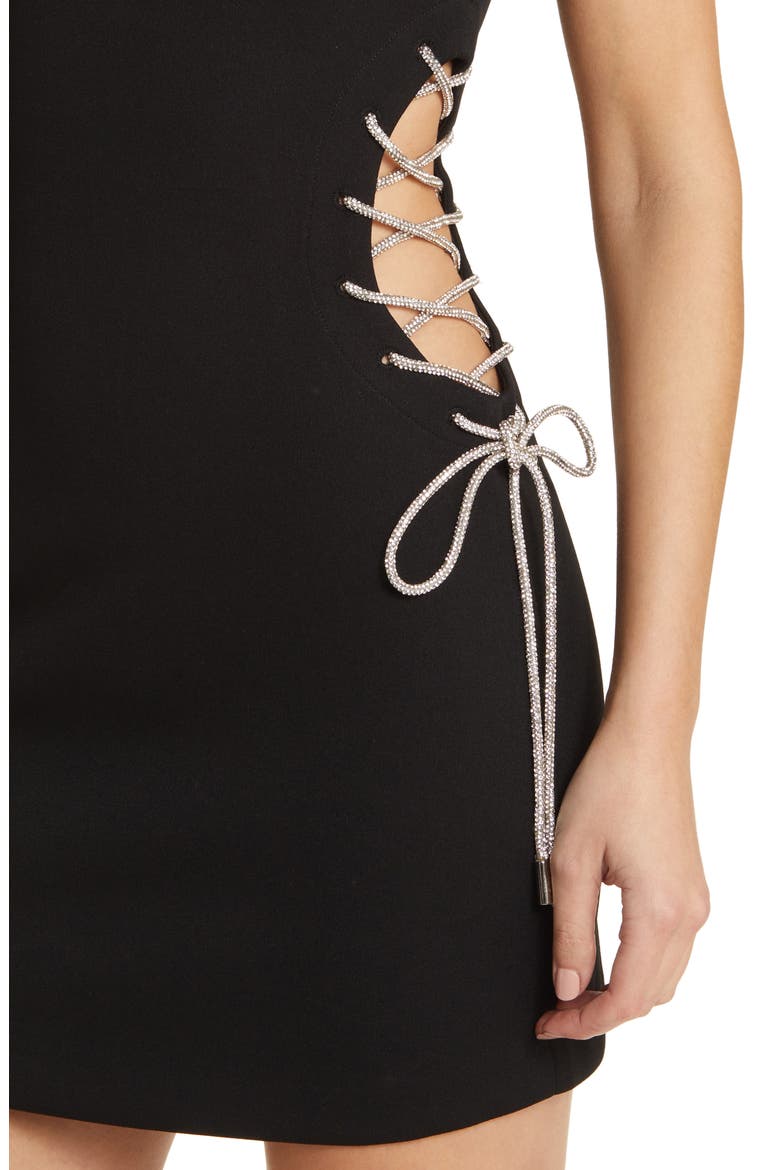 Kendy Side Cutout Sleeveless Cocktail Minidress, Alternate, color, BLACK