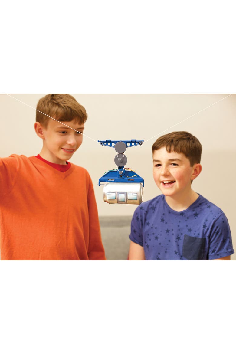 KidzRobotix Tin Can Cable Car, DIY Building Science Kit, Kids 8+, Alternate, color, Multicolored