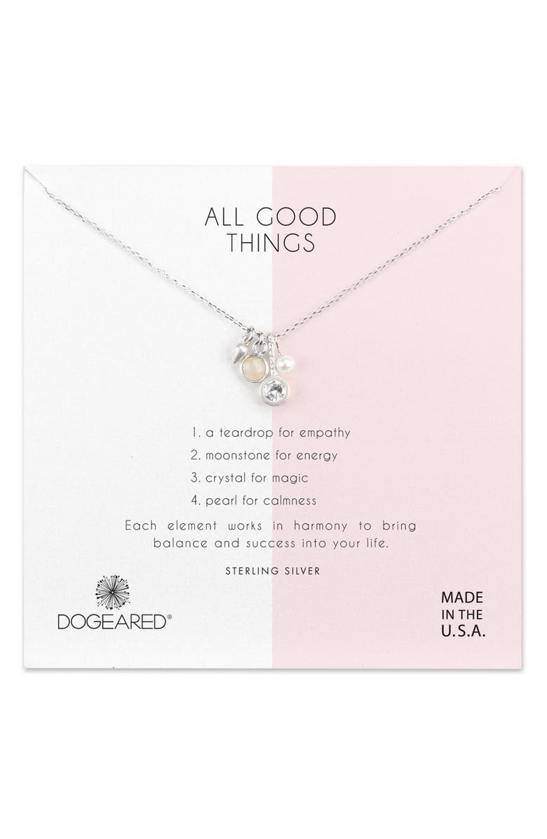 Dogeared All Good Things Moonstone Pendant Necklace, Main, color,