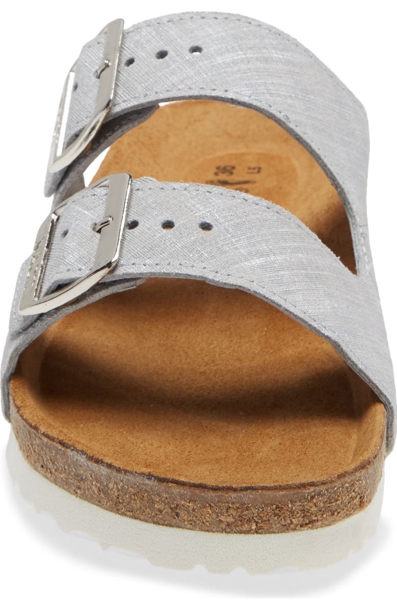 Naot Santa Barbara Water Repellent Slide Sandal, Alternate, color, Grey Linen Leather
