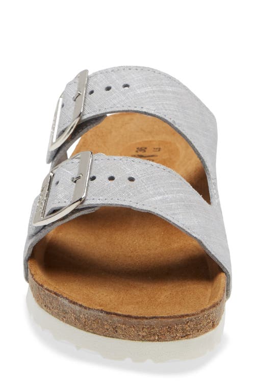 Naot Santa Barbara Water Repellent Slide Sandal In Grey Linen Leather