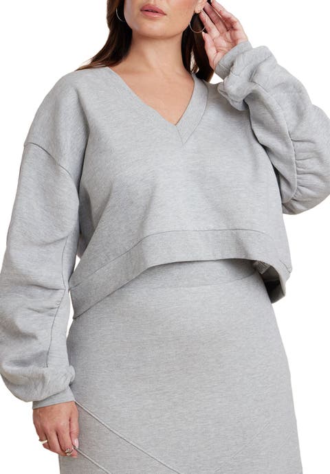 Rounded Sleeve Sweatshirt (Plus)
