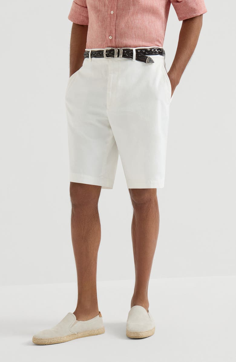 Brunello Cucinelli Garment-dyed Bermuda shorts, Alternate, color, White