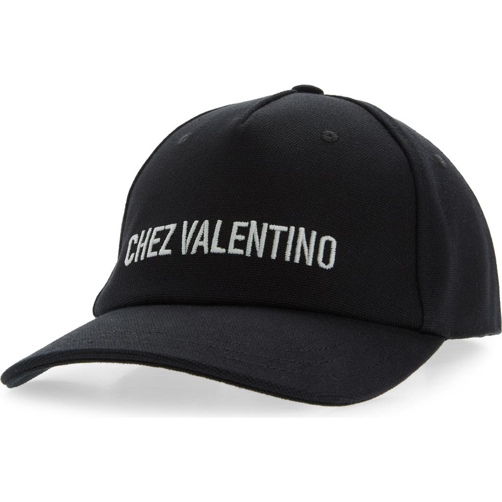 Valentino Garavani Logo Baseball Cap In Black