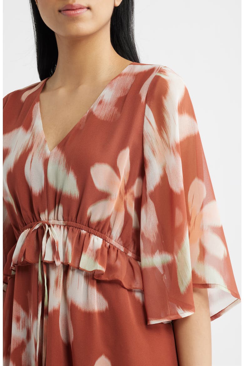 Abstract Floral Print Minidress, Alternate, color, PAPRIKA
