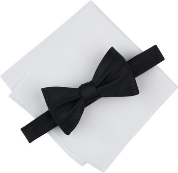 Textured Satin Bow Tie & Pocket Square Set
