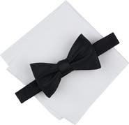 Original Penguin Textured Satin Bow Tie & Pocket Square Set