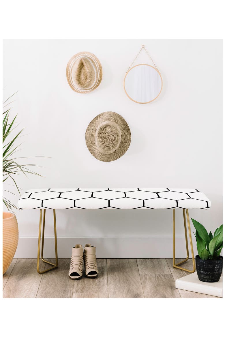 Allyson Johnson Honeycomb Bench, Alternate, color, WHITE